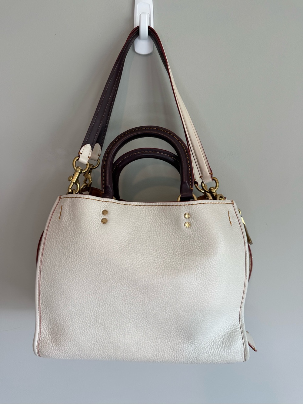 Coach Rogue 31 Cream Leather Satchel Handbag Brand New! - Picture 3 of 14